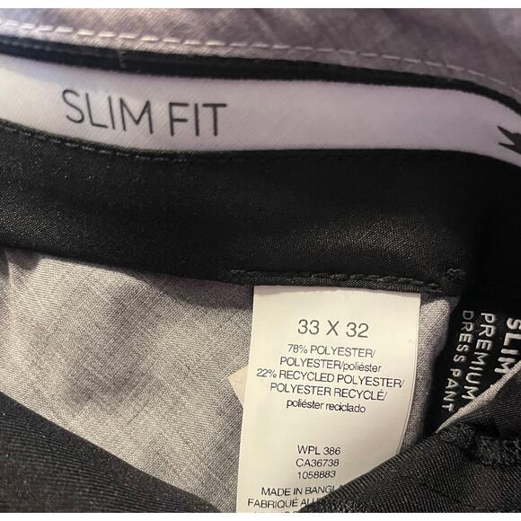 NWT Haggar H26 Men’s Stretch Dress Pants Black size 33x32 Midweight Slim Fit - Picture 6 of 6